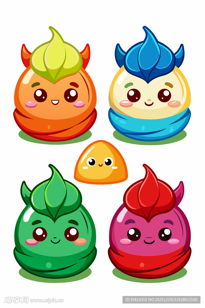 多彩卡通小怪物形象