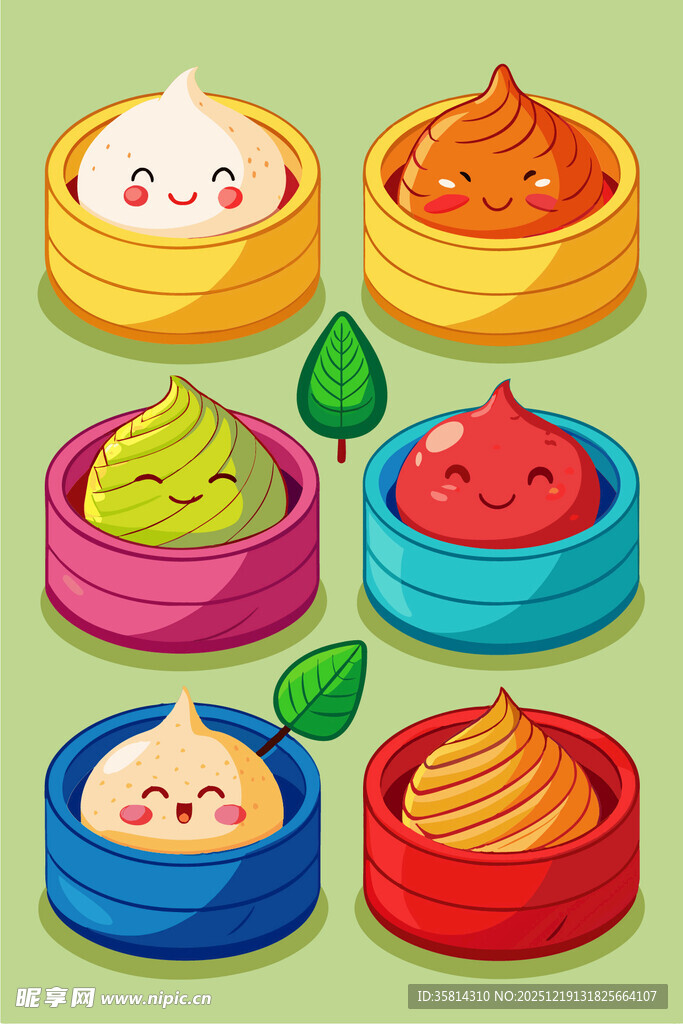 可爱多彩卡通小点心