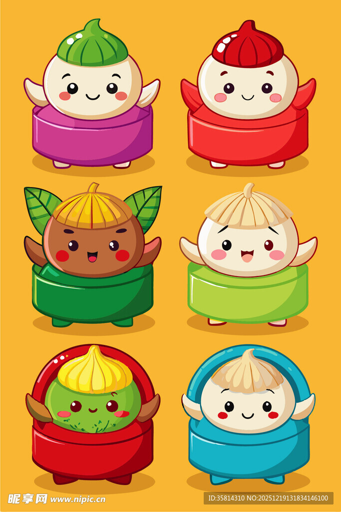 可爱卡通寿司角色集合