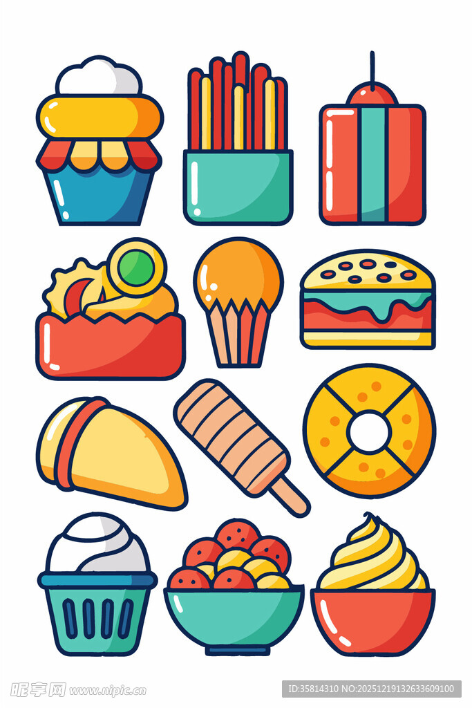 多彩美味的各式甜点与小吃