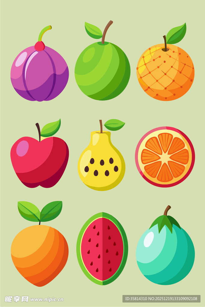 多彩新鲜水果集合