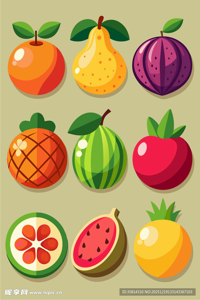 多彩新鲜水果集合