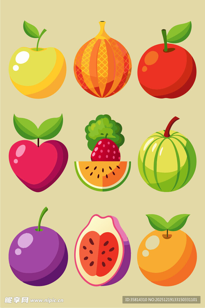 多彩新鲜水果集合