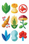 多样植物元素插画