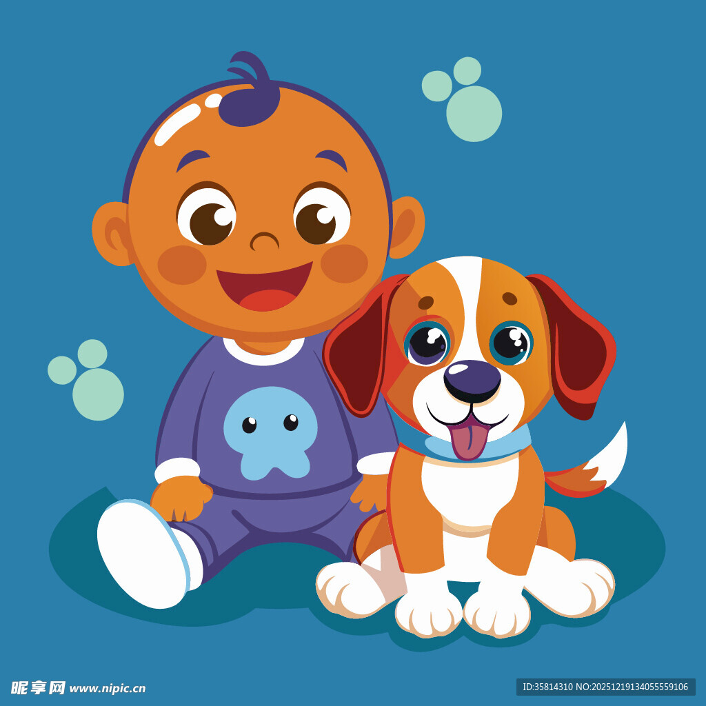 宝宝与小狗的温馨时刻