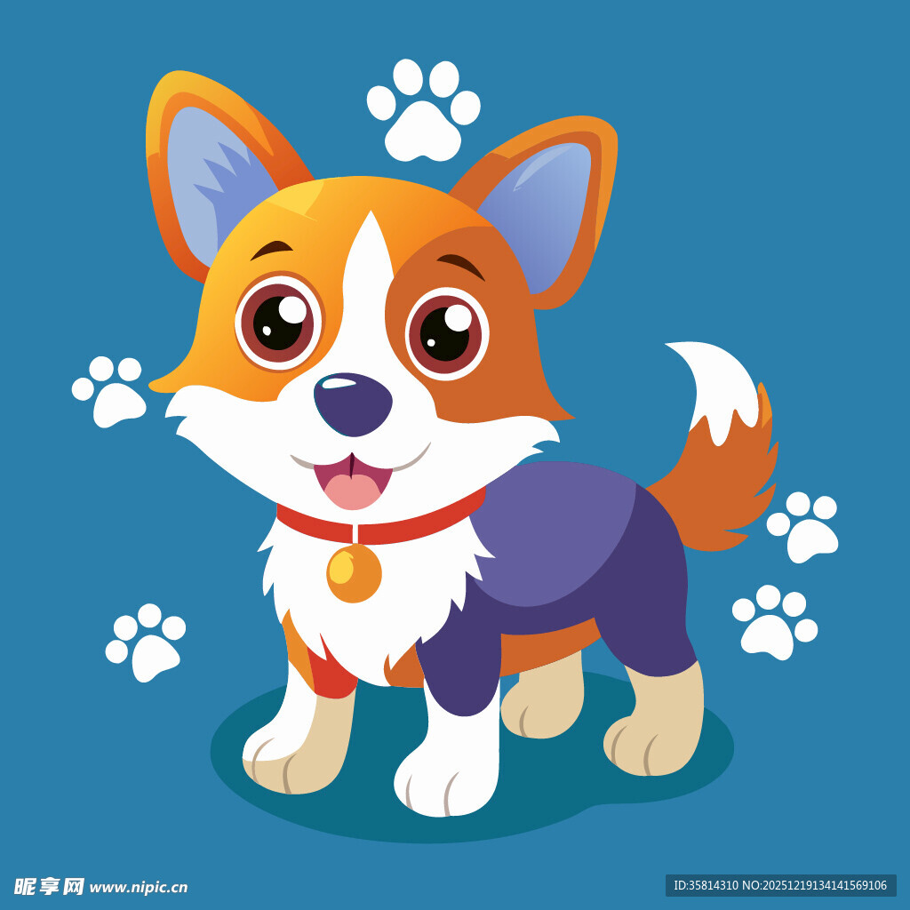 可爱小狗卡通形象展示