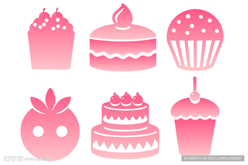 可爱粉色系甜品