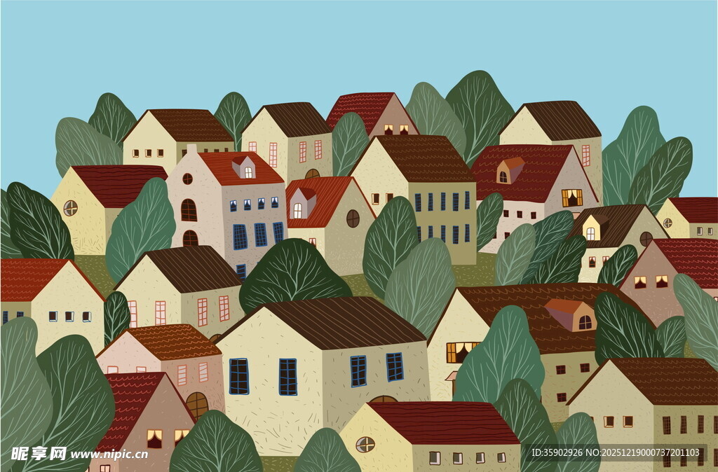 宁静小镇风景图