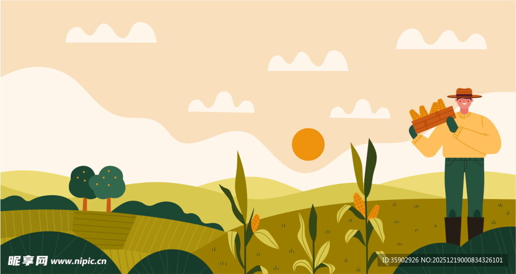 田园劳作的温馨场景