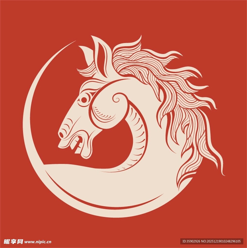 马头图腾图案设计