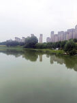 城市湖畔风光