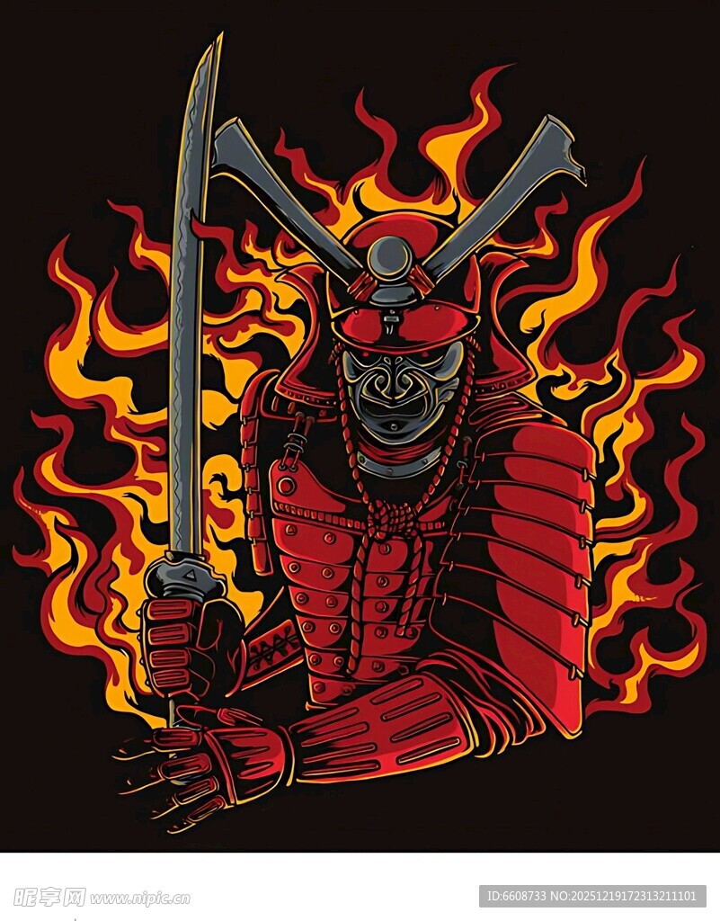 火焰武士鬼怪图案设计