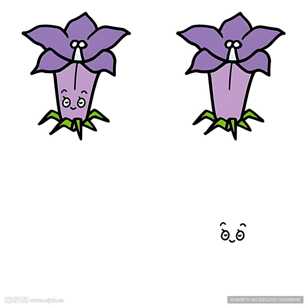 紫色铃铛花插画
