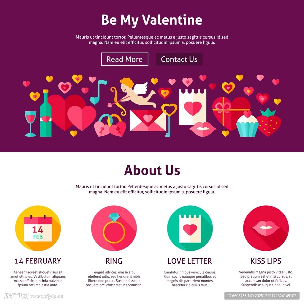 情人节主题网页设计元素