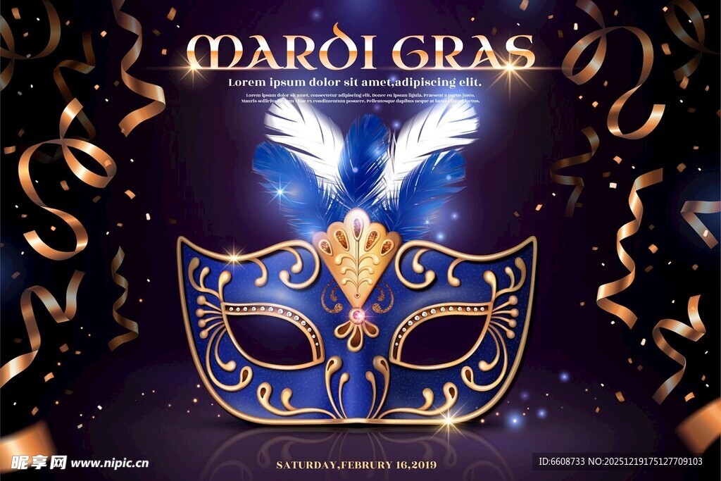 华丽神秘威尼斯狂欢节面具