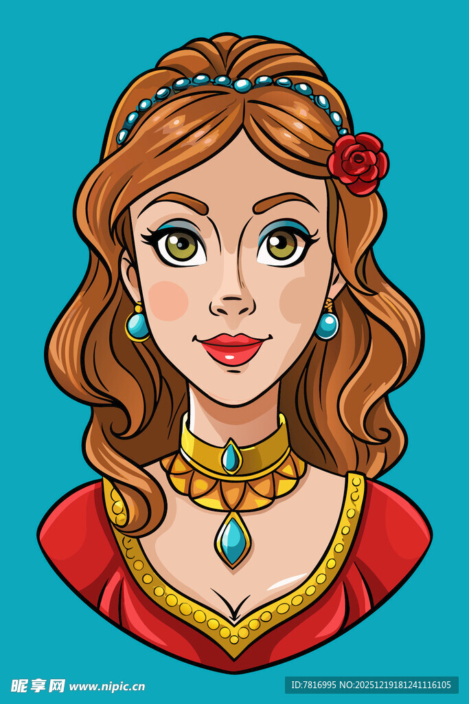 复古装扮的美丽女孩