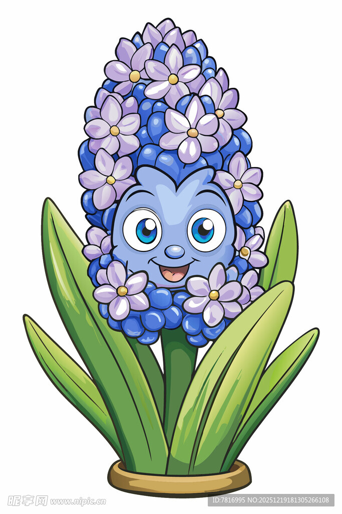 可爱风卡通风风信子插画