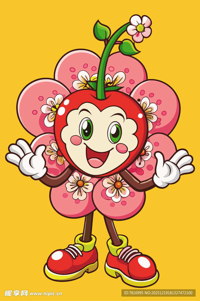 可爱花朵造型卡通角色