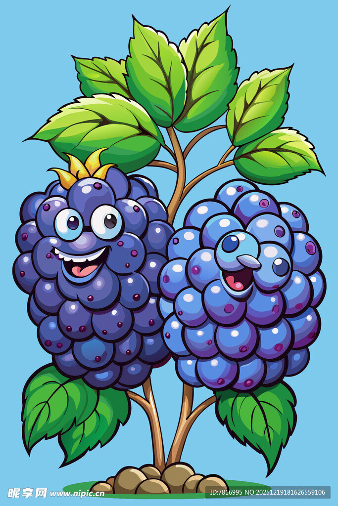 可爱蓝莓卡通形象