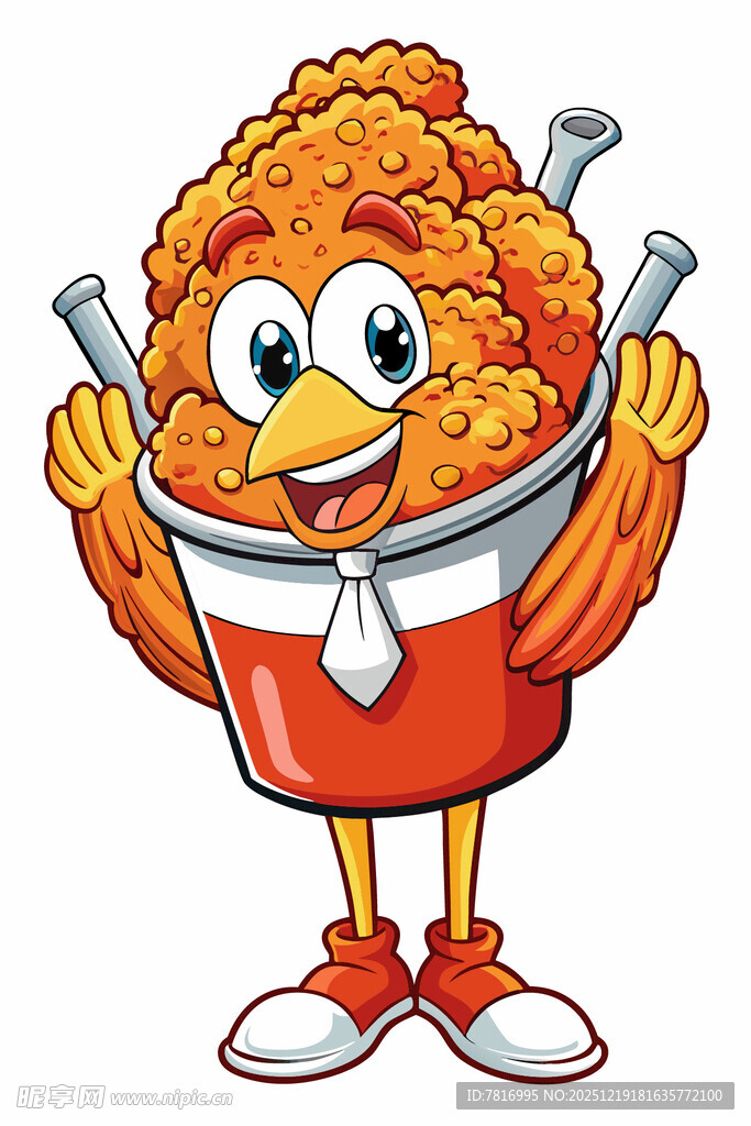 可爱炸鸡桶卡通形象