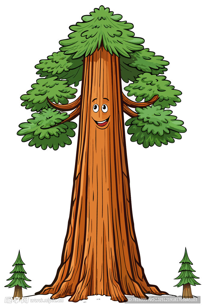 拟人化的可爱大树形象