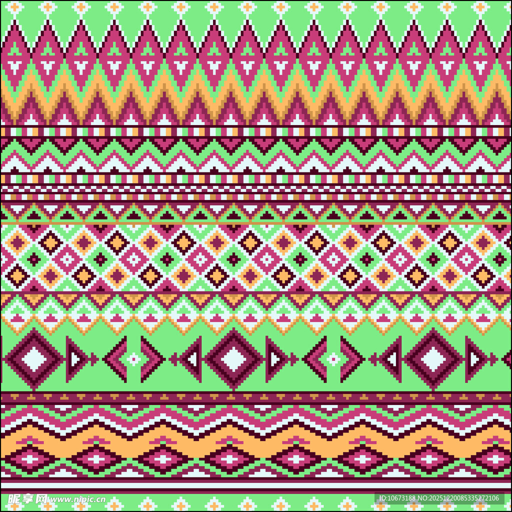 多彩民族风几何图案纹理