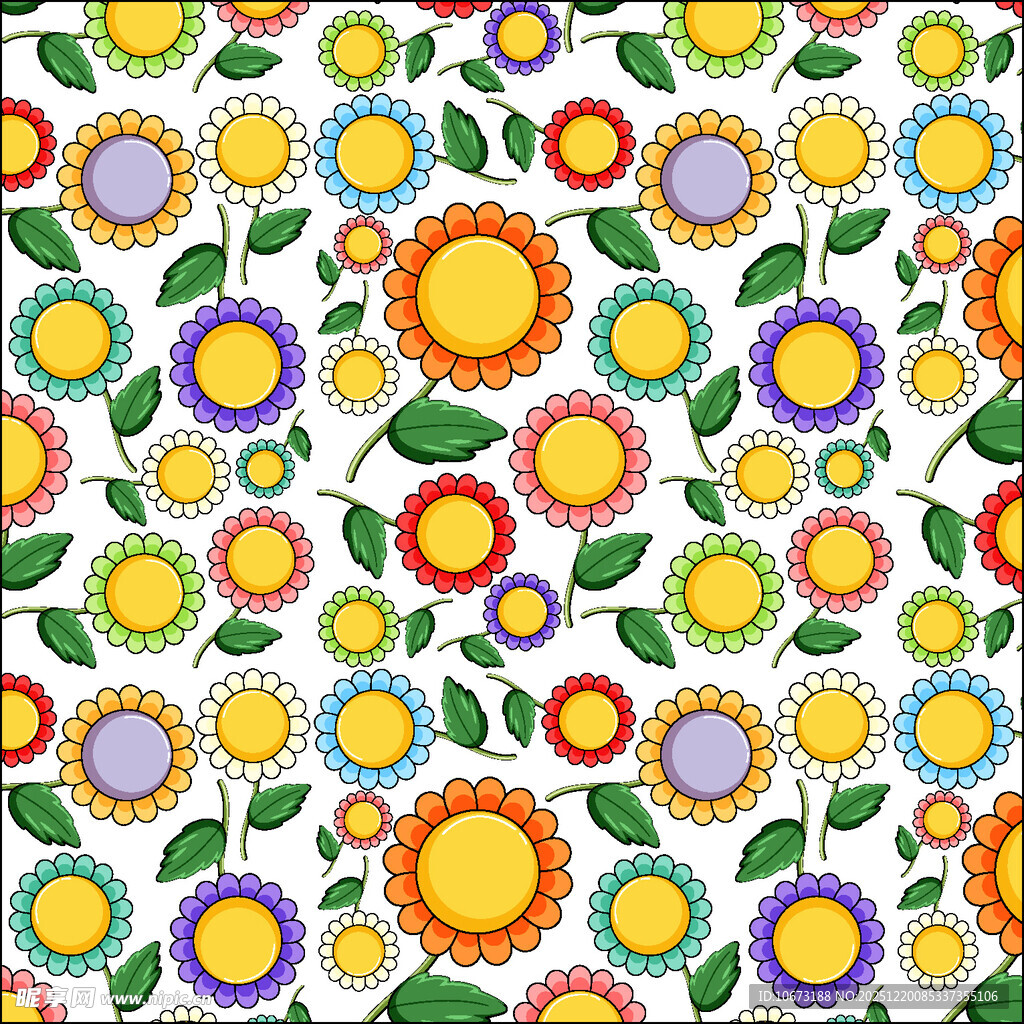 多彩花卉图案背景