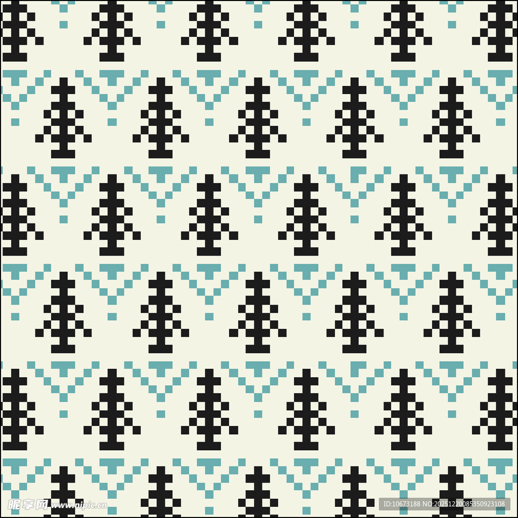 几何圣诞树图案纹理设计