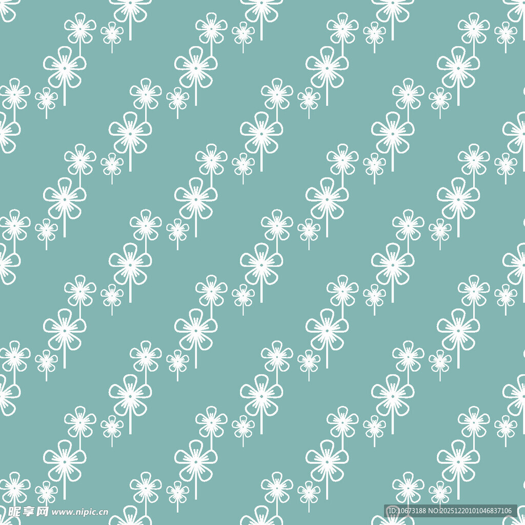 蓝底白花简约图案纹理