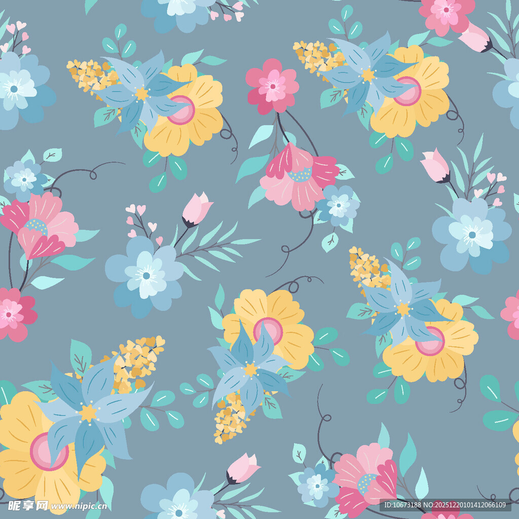 清新花卉图案背景设计