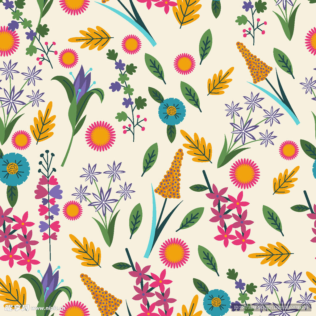 多彩花卉图案背景