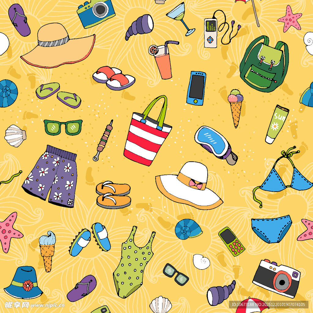 夏日海滩度假元素集合