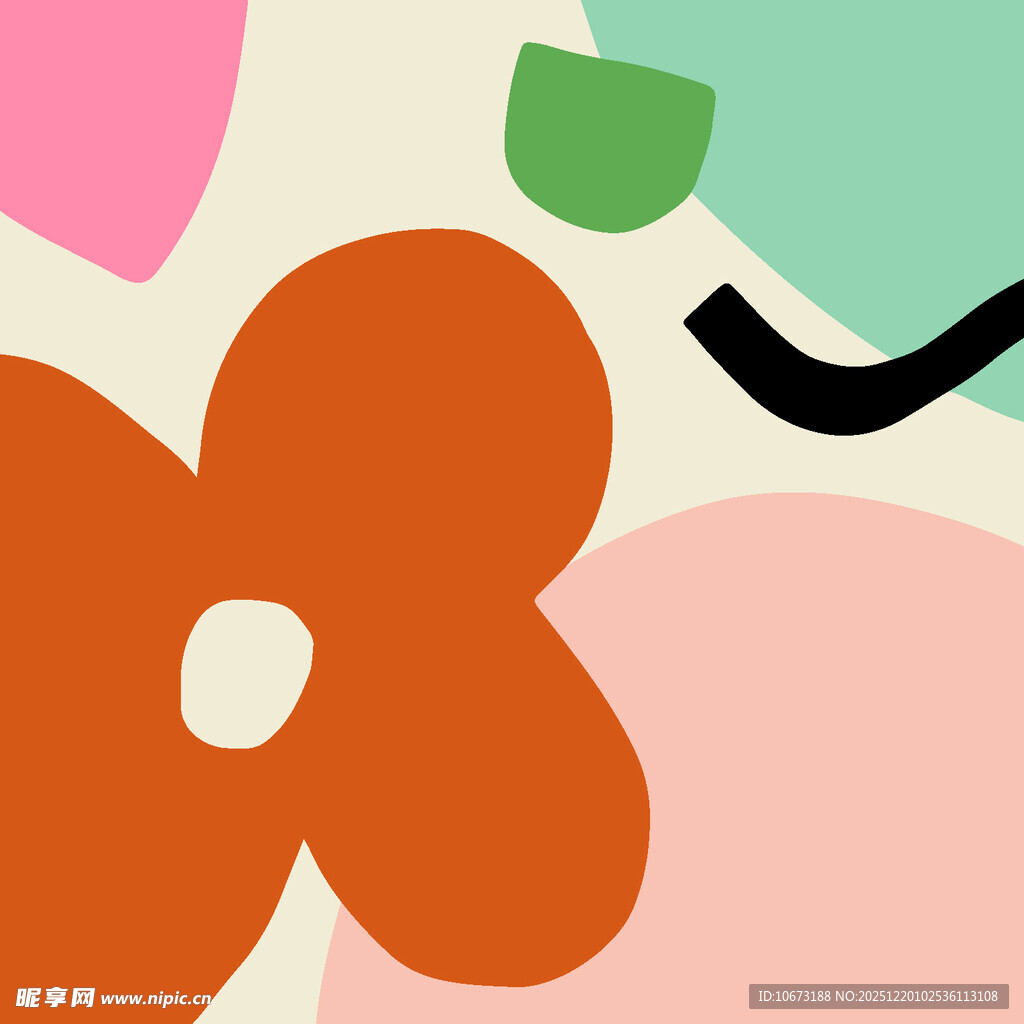 抽象多彩花朵图案背景