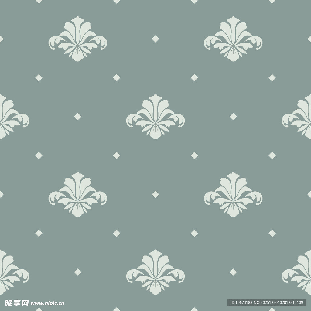 浅绿底白花精致花纹图案