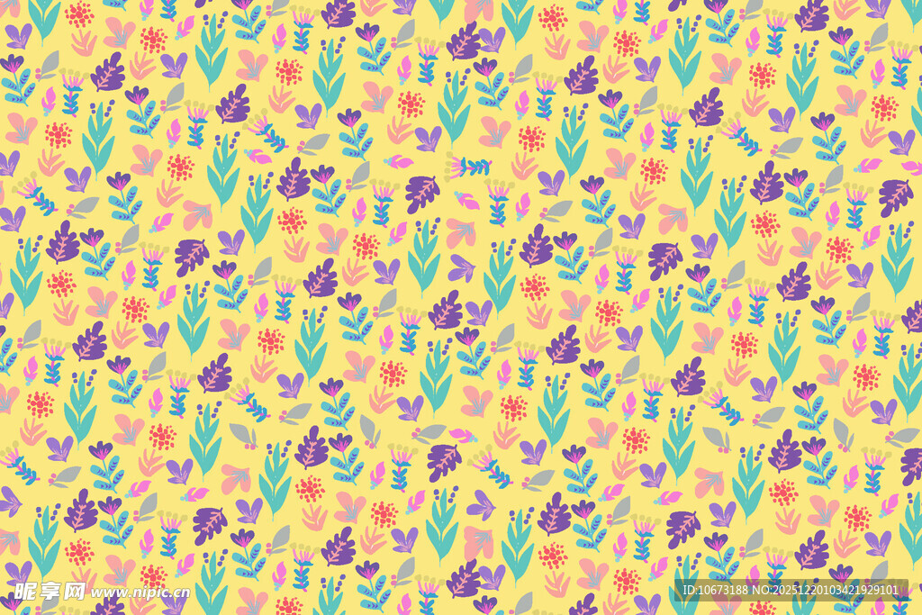 多彩花卉图案背景纹理