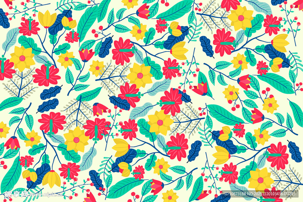 多彩花卉图案背景