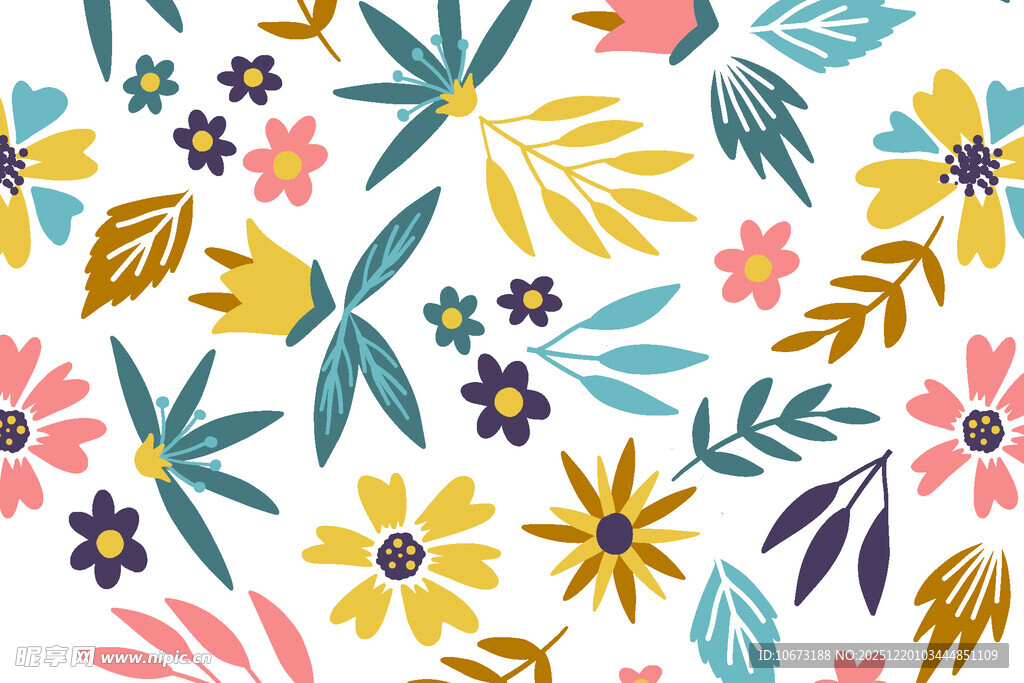 多彩花卉图案背景