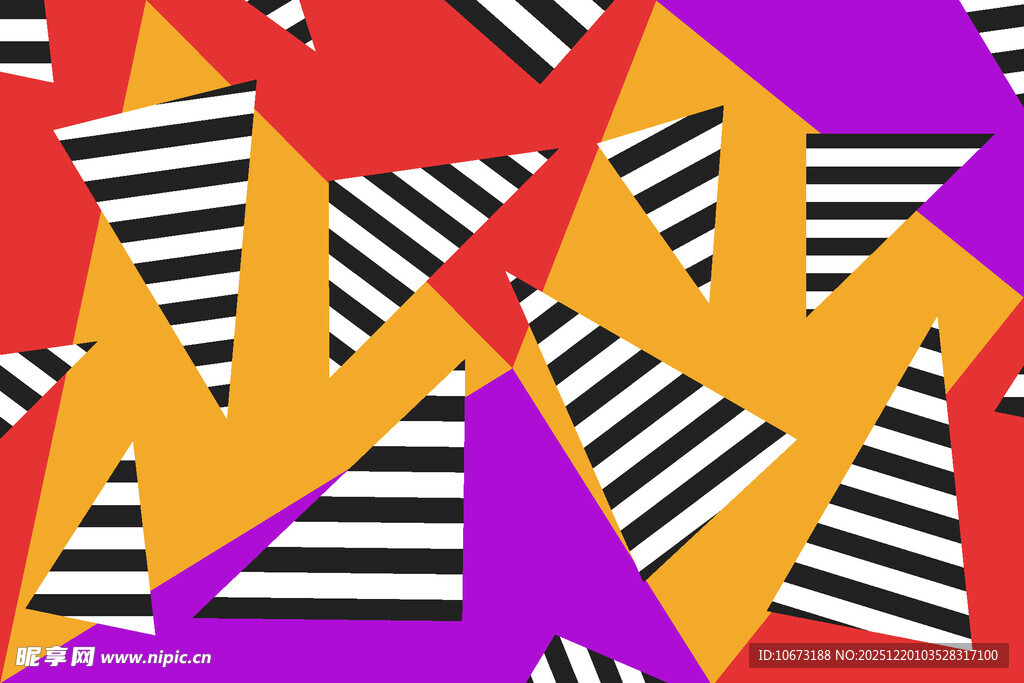 几何抽象多彩图案设计