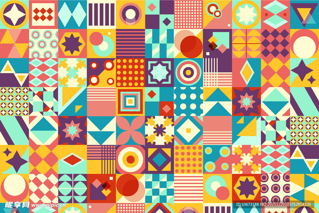 多彩几何图案无缝背景
