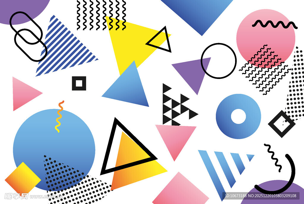 几何抽象多彩图案设计
