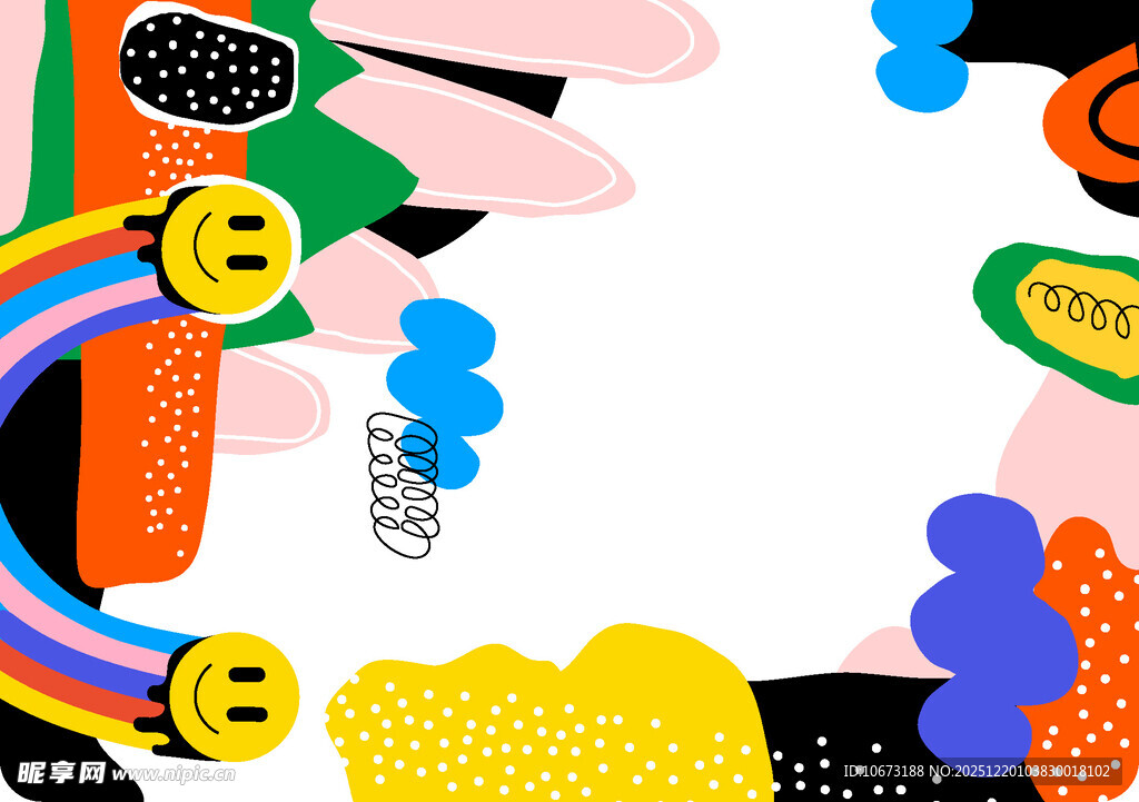 多彩卡通图案背景设计