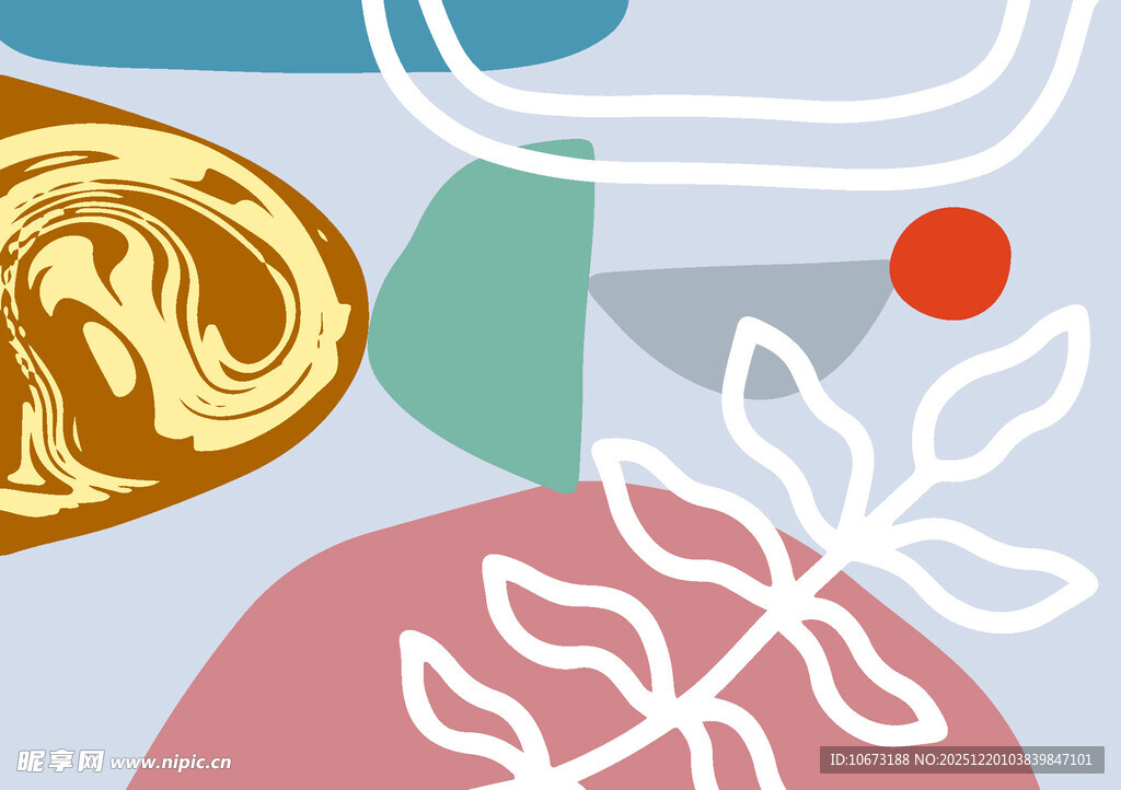 抽象几何与自然元素图案