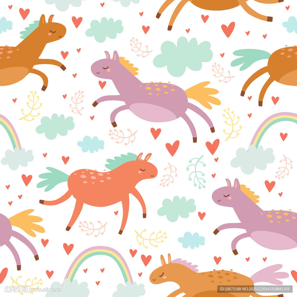 梦幻独角兽图案背景