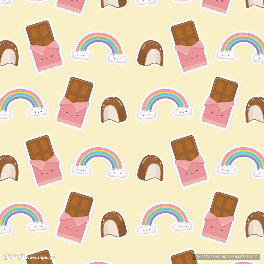 彩虹冰淇淋图案背景图