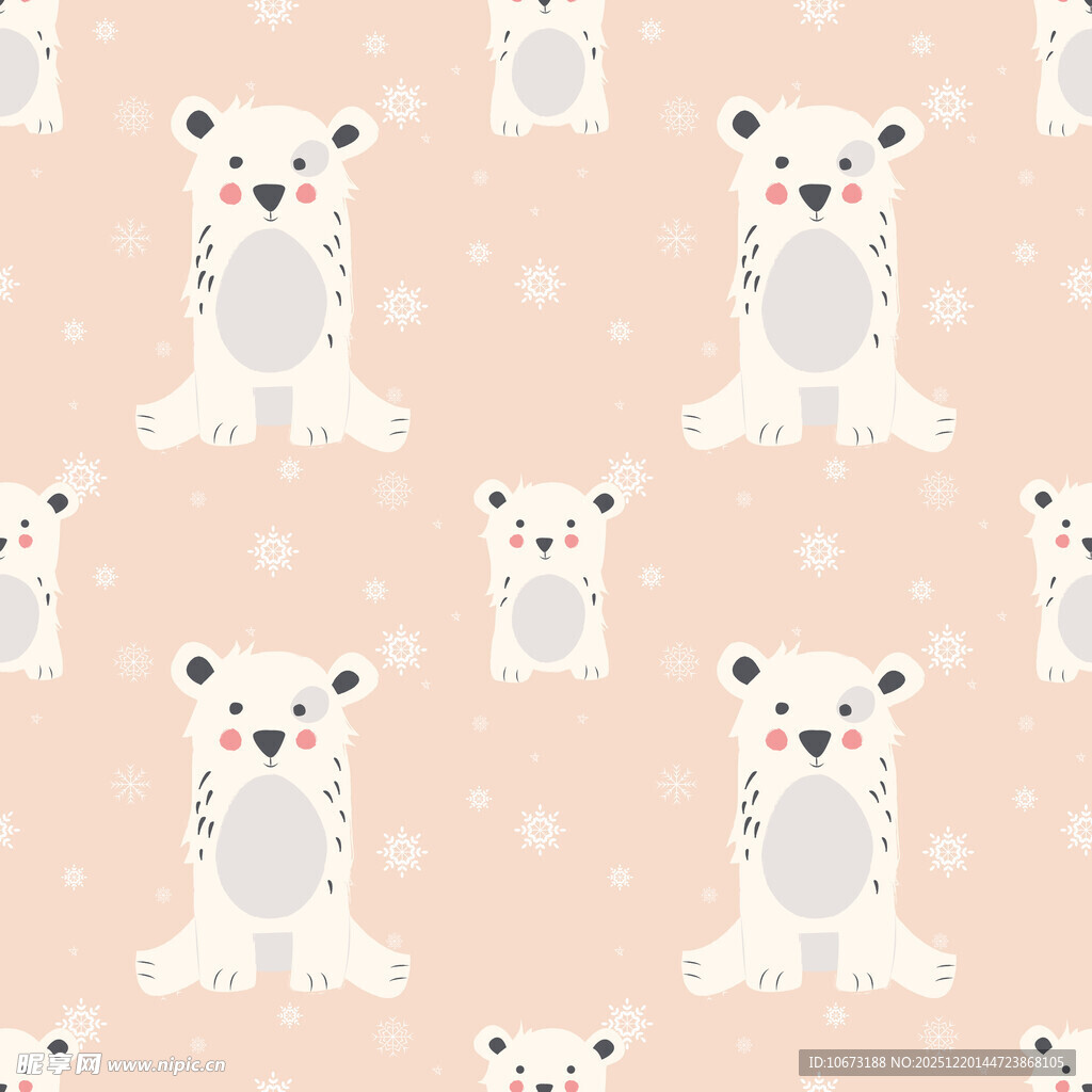 可爱北极熊图案背景