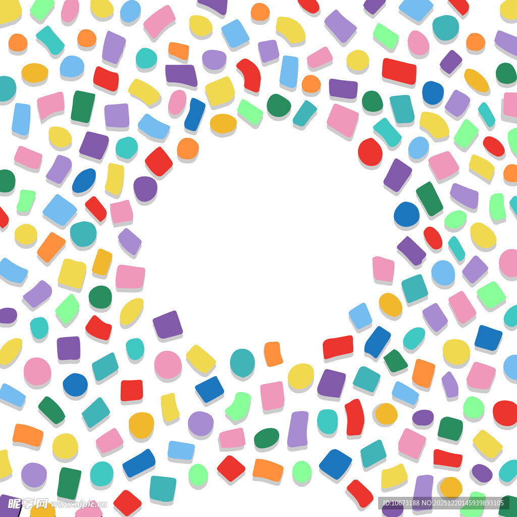 彩色几何碎片圆形背景图