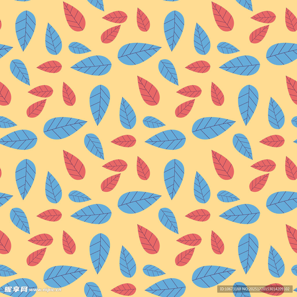 多彩叶片图案背景
