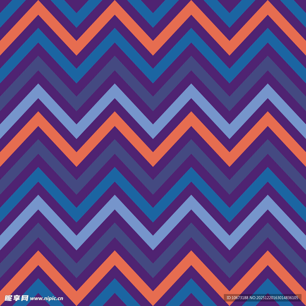 蓝橙锯齿形几何图案背景