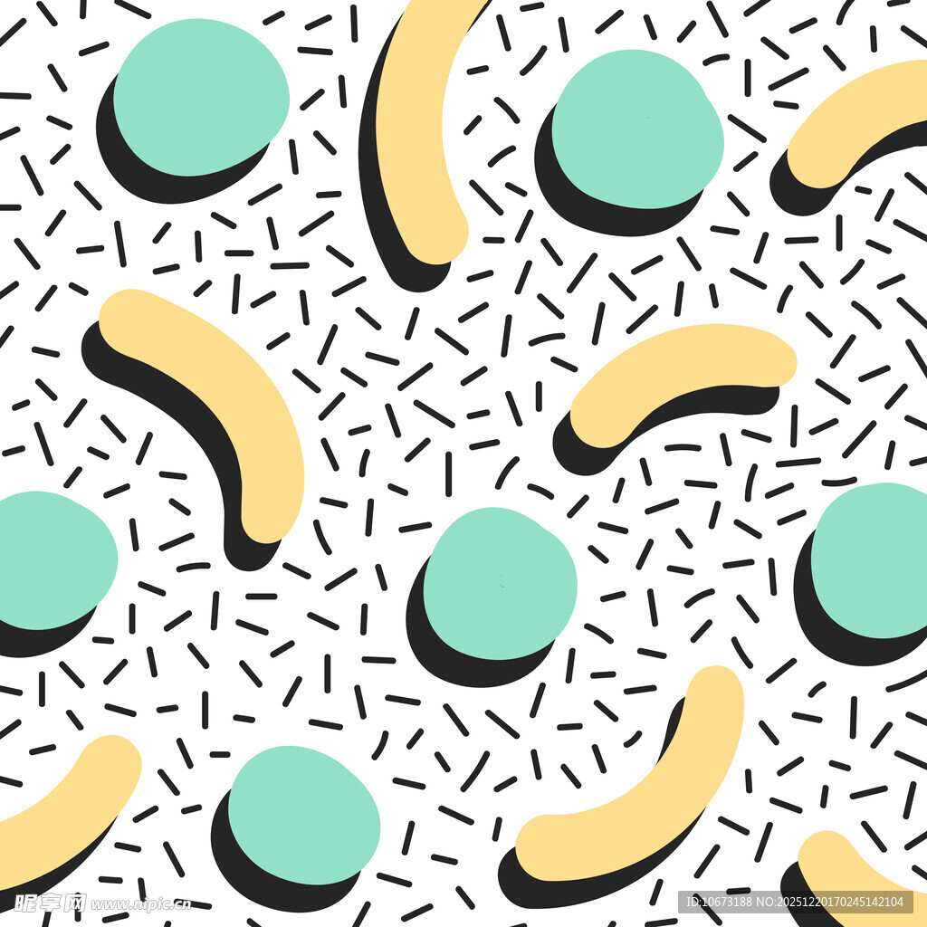 香蕉与薄荷糖的趣味图案