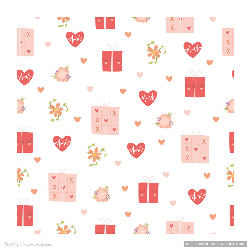 爱心礼物图案背景图